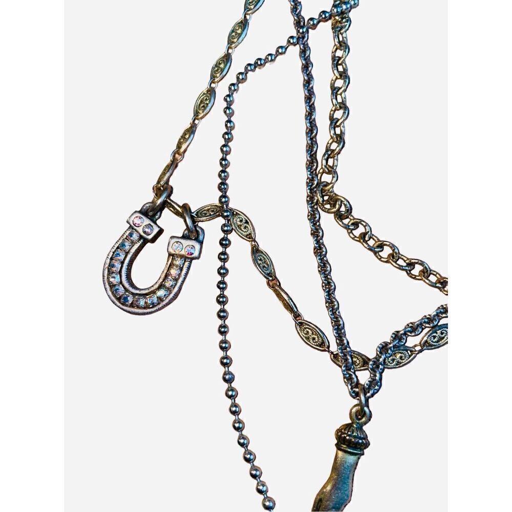 John Wind Maximal Art Multi Chain & Charm Vintage… - image 2